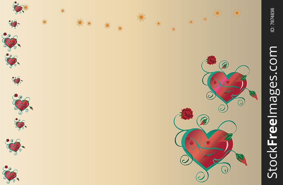 Vector illustration of hearts - perfect for greeting card!. Vector illustration of hearts - perfect for greeting card!