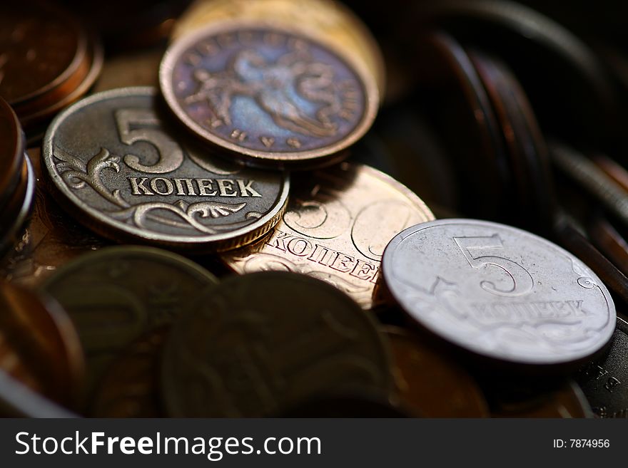 Coin box of coins of Russia