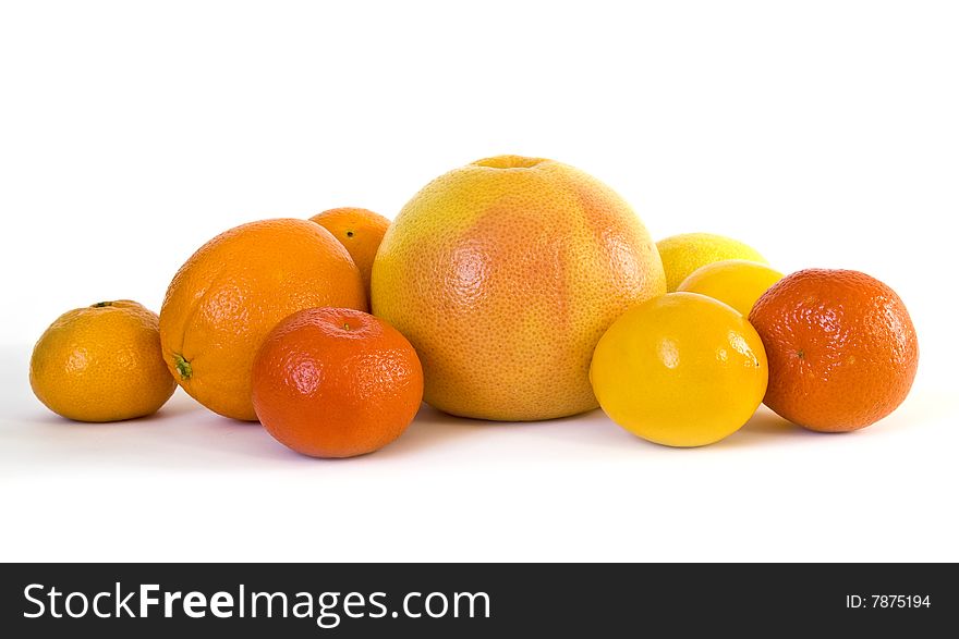 Group of citrus isolated on white background. Group of citrus isolated on white background