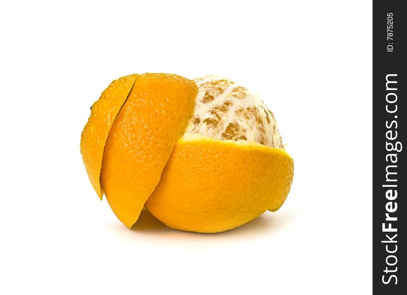 Ripe sweet orange isolated on a white background. Ripe sweet orange isolated on a white background