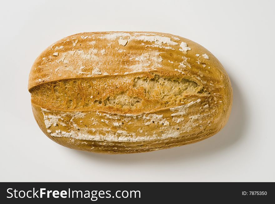 Overhea view of loaf of fresh bread