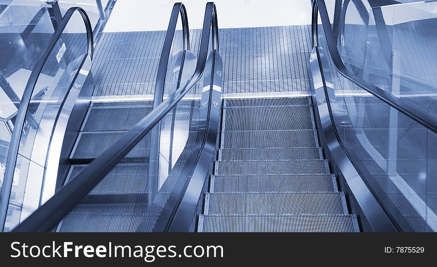 The escalator of a subway station.