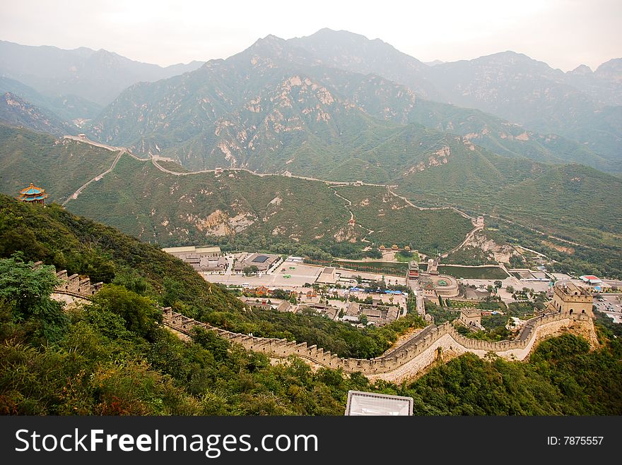 Great Wall China With Background