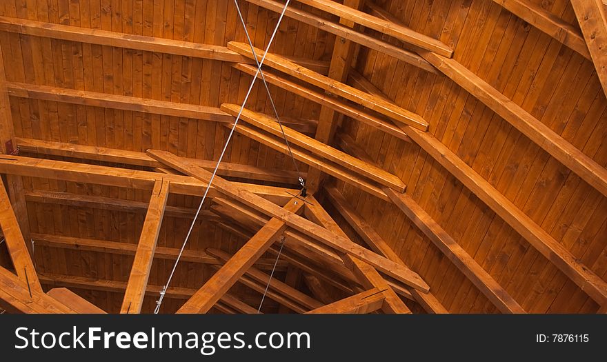 Roof made from wooden materials. Roof made from wooden materials
