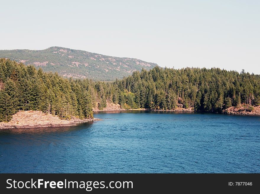 Ocean inlet in british columbia canada