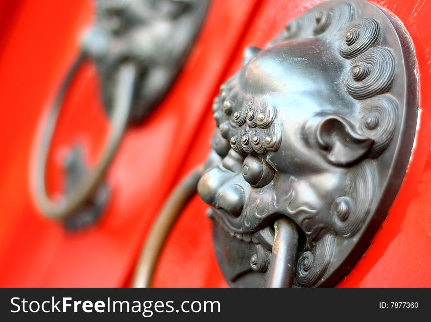 Door handle of a chinese temple.