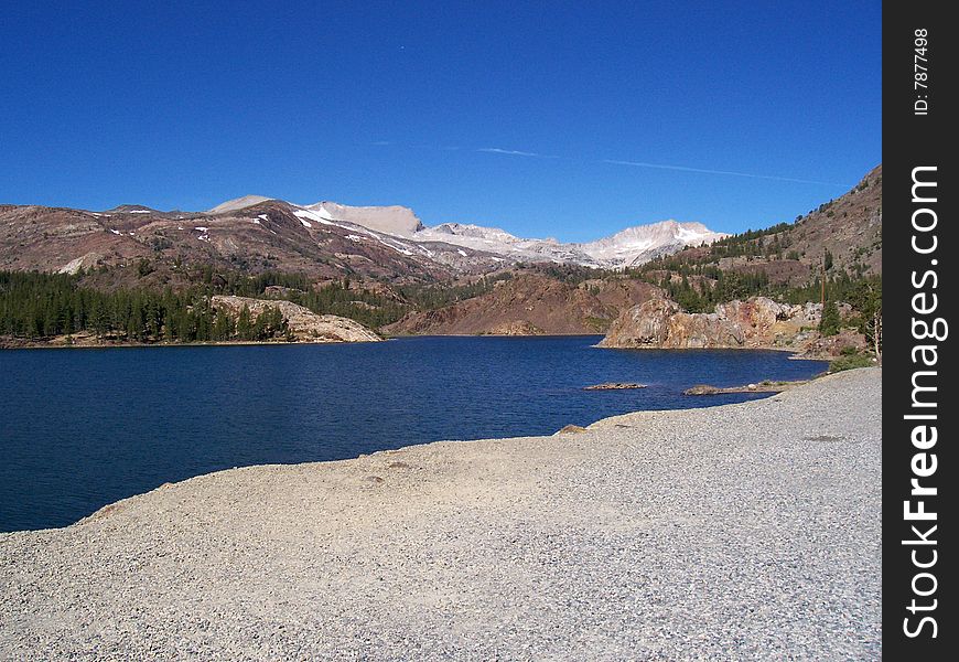 Rock Creek Lake in the Sierra Nevada Mountains in California. Rock Creek Lake in the Sierra Nevada Mountains in California