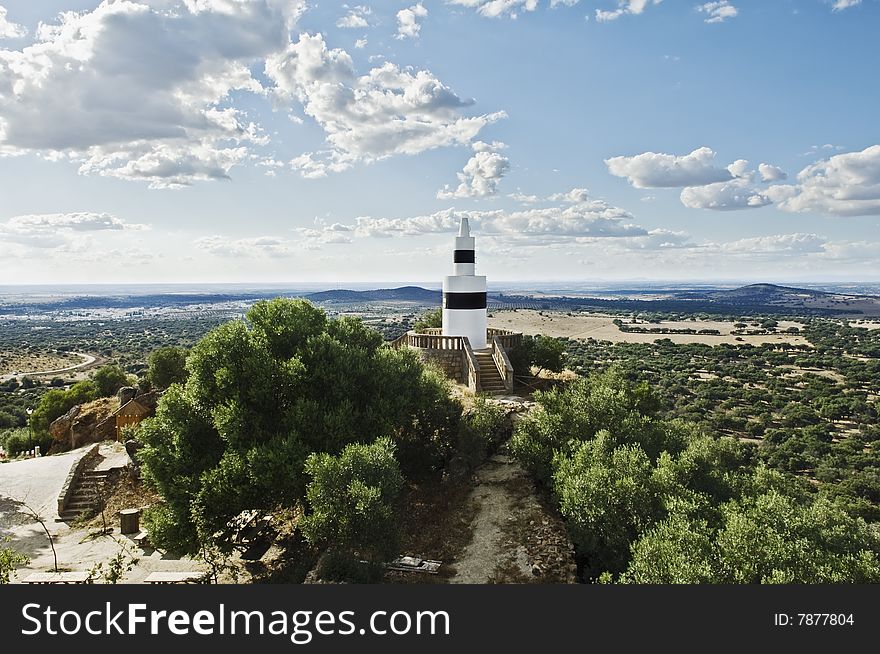 Triangulation station overlooking the plains of Alentejo, Portugal