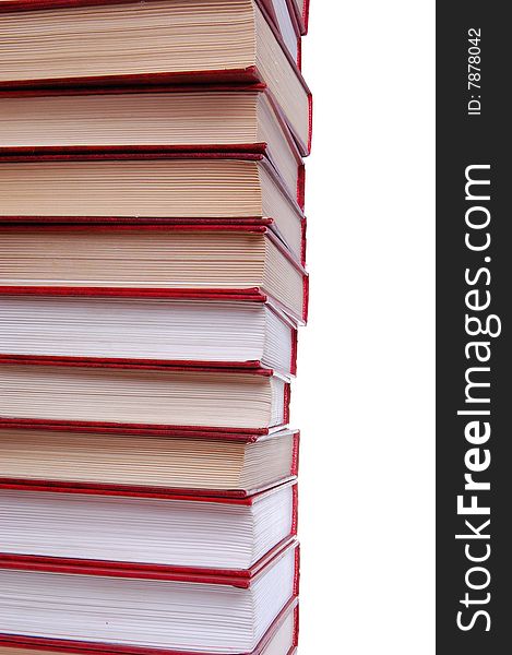 Stack of the red books isolated on white. Stack of the red books isolated on white