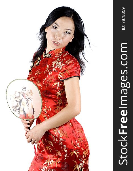 Asian girl with fan