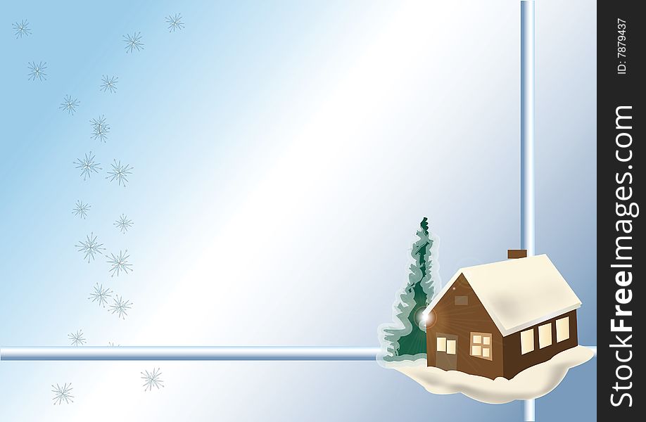 Vector illustration of an abstract house during a winter - perfect for postcards. Vector illustration of an abstract house during a winter - perfect for postcards