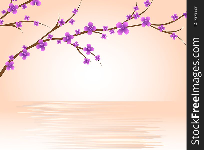 Branch of a plant, the Japanese style, background