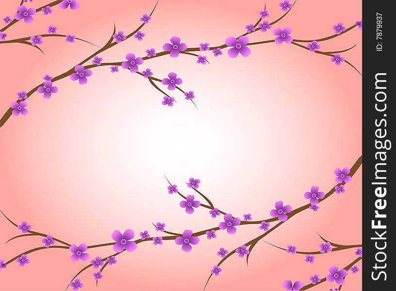 Branch of a plant, the Japanese style, background