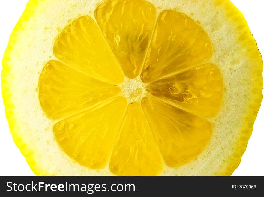 Macro of Slice of lemon background