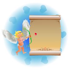 Angel And Package Royalty Free Stock Photos