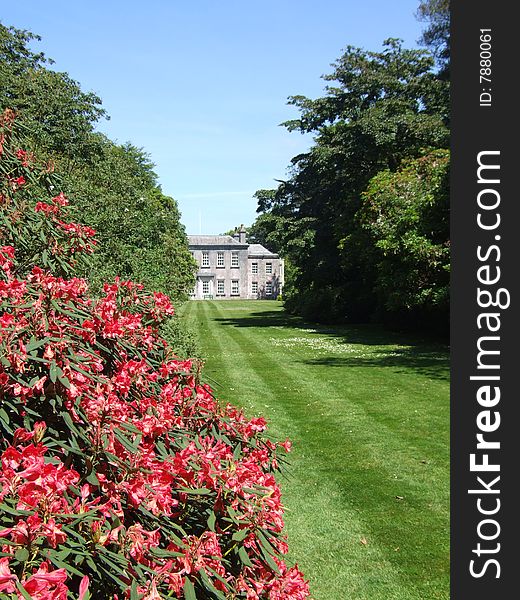 Trewithian Gardens and house in Cornwall England. Trewithian Gardens and house in Cornwall England