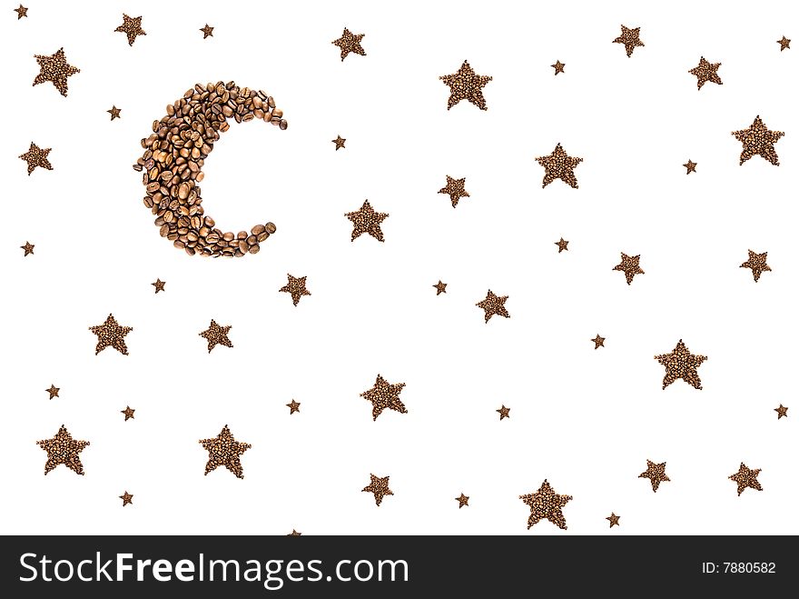 Coffee concept isolated on white for use in design of cafe and restaurant. Coffee concept isolated on white for use in design of cafe and restaurant