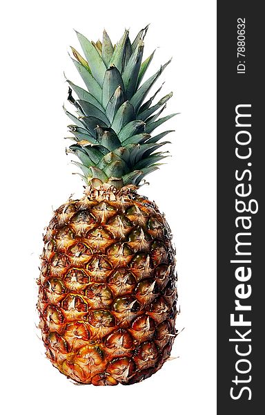 A beautiful picture of ripe pineapple isolated on a white background