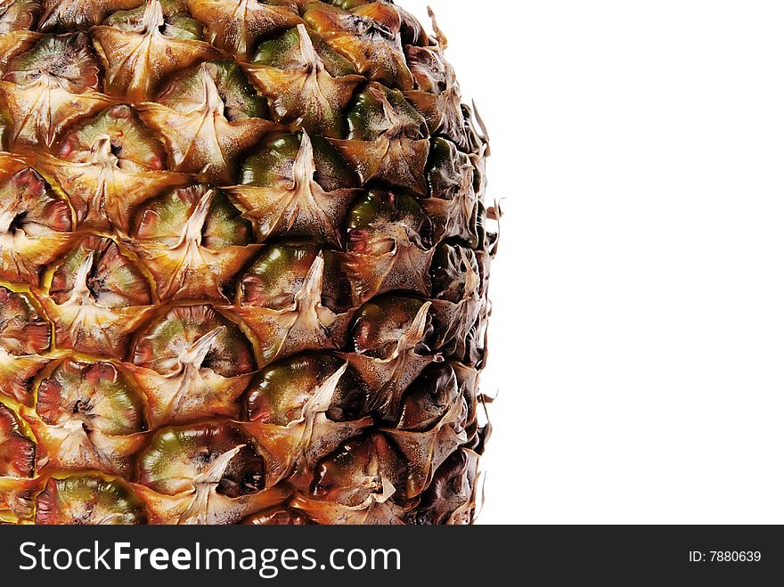 A beautiful picture of ripe pineapple isolated on a white background