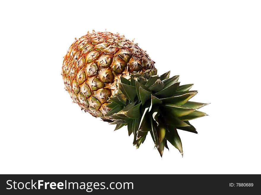 A beautiful picture of ripe pineapple isolated on a white background