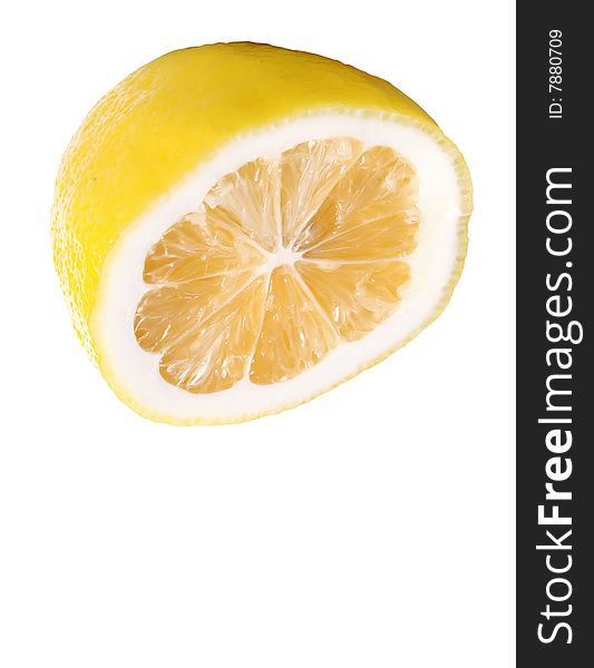 A beautiful picture of ripe lemon isolated on a white background