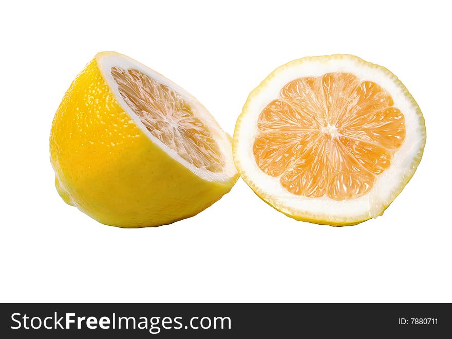 A beautiful picture of ripe lemon isolated on a white background