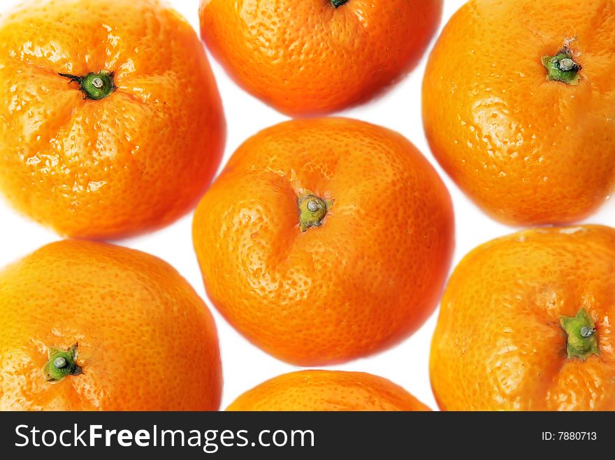 Mandarins, isolated on a white background