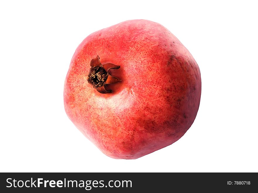 A beautiful picture of ripe pomegranate isolated on a white background