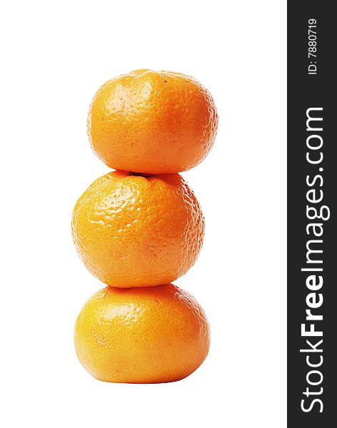 Mandarins, isolated on a white background