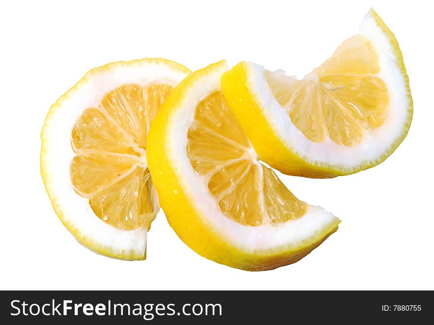 A beautiful picture of ripe lemon isolated on a white background