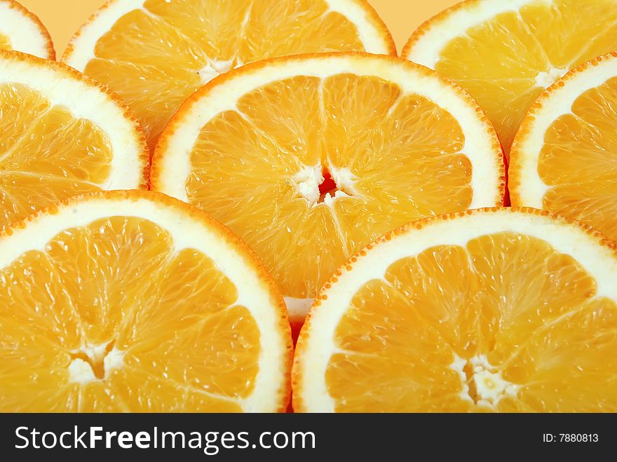Slices of juicy ripe orange