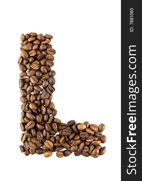 Letter from coffee beans for your design. Letter from coffee beans for your design