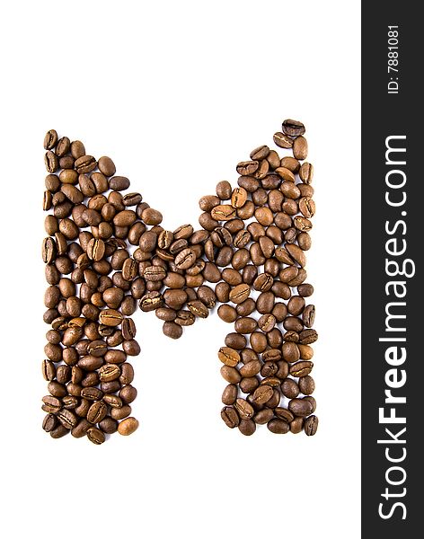 Letter from coffee beans for your design. Letter from coffee beans for your design