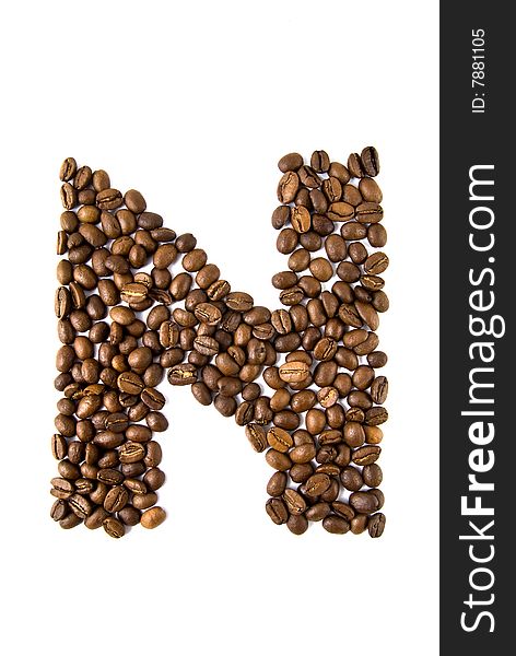 Letter from coffee beans for your design. Letter from coffee beans for your design