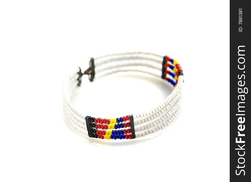 White african bracelet on white ground
