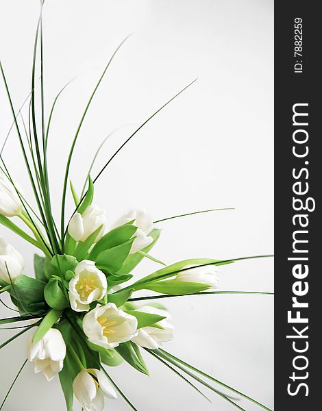 Decoration With White Tulips