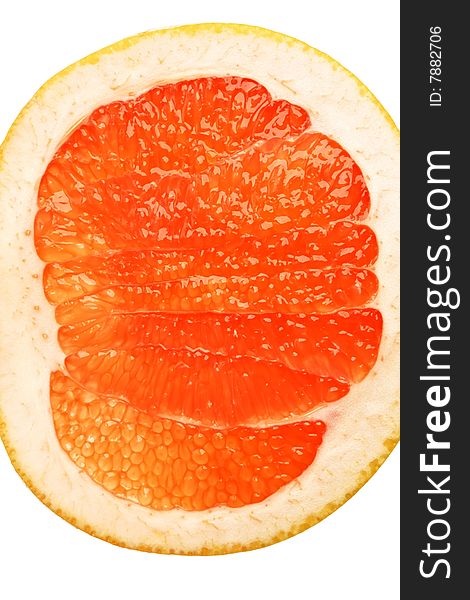 Juicy and bright grapefruit isolated on the white. Juicy and bright grapefruit isolated on the white