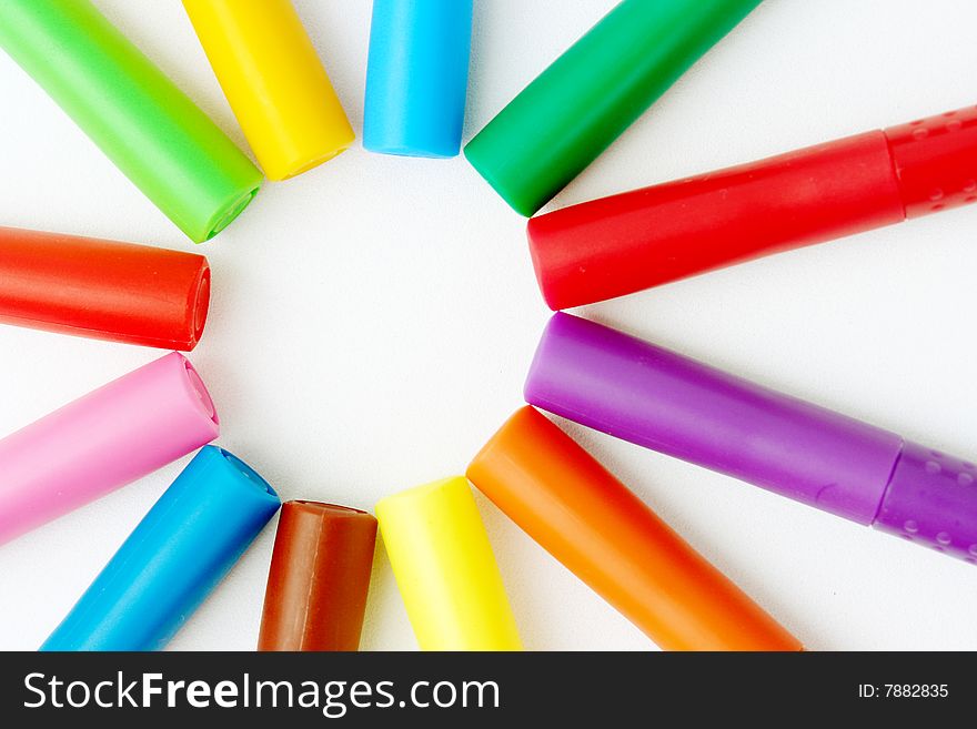 Bookmark colors on white background, circle structure. Bookmark colors on white background, circle structure