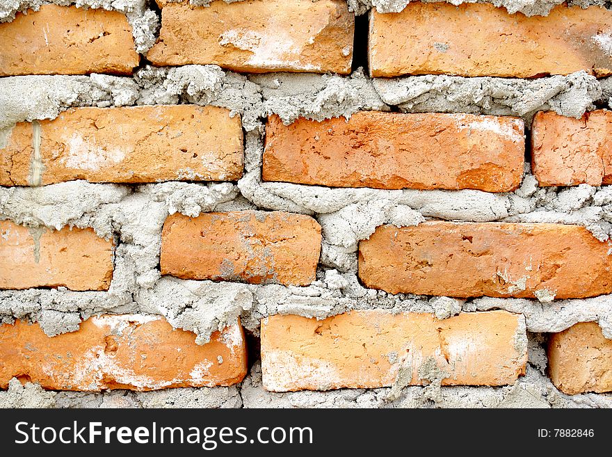 Old brick structure with concret, grafitti background. Old brick structure with concret, grafitti background