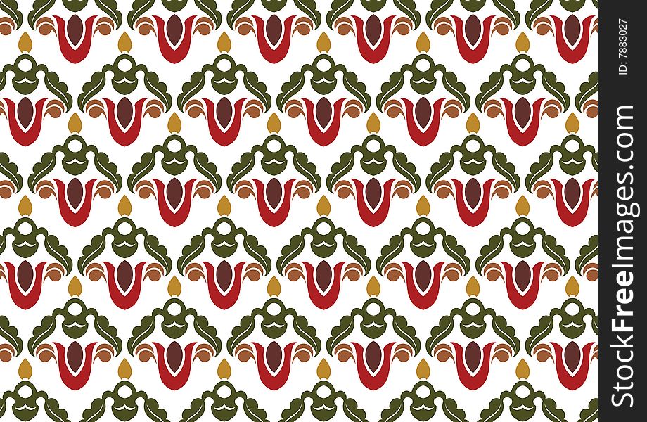 Ottoman style wallpaper pattern and shape. Ottoman style wallpaper pattern and shape