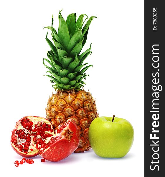 Fresh Pineapple, Pomegranate And Apple