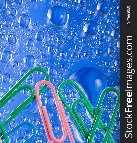 Colorful paperclips with some bubbles. Colorful paperclips with some bubbles
