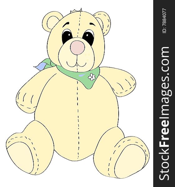 Teddybear in pastel colors with neckerchief. Teddybear in pastel colors with neckerchief