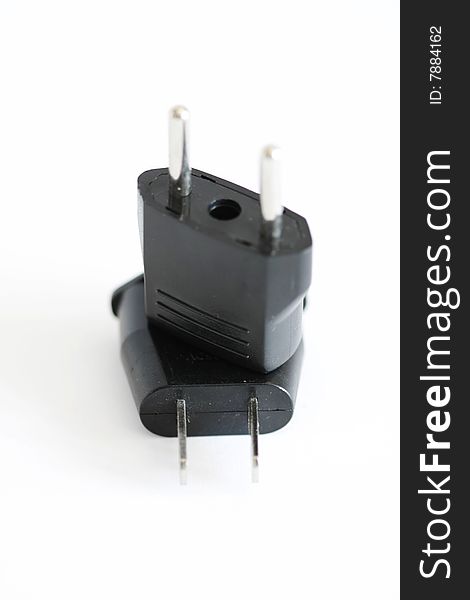 Black plug adapter close up