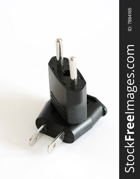 Black plug adapter close up