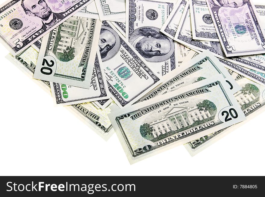 Heap of American dollars (closeup)
