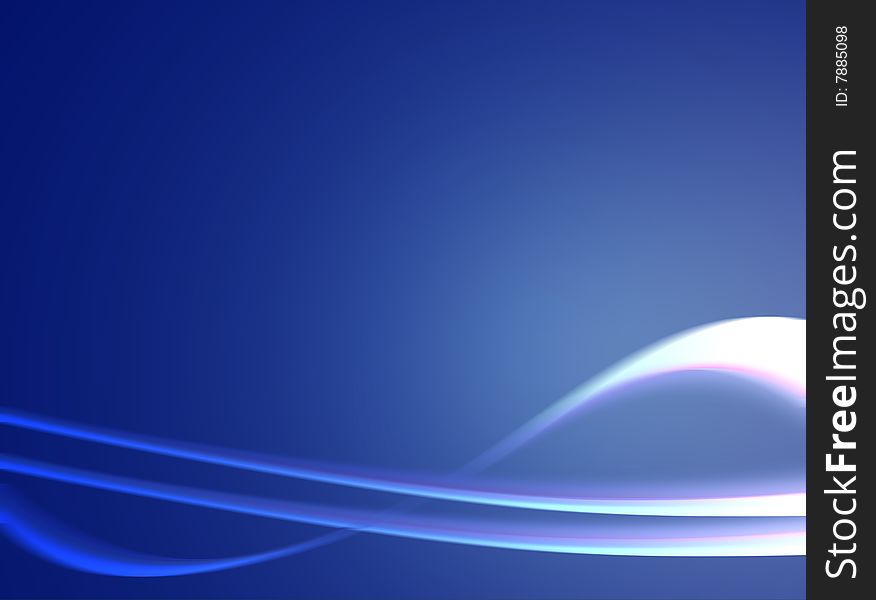 Dynamic waves on blue background with light effect. Dynamic waves on blue background with light effect