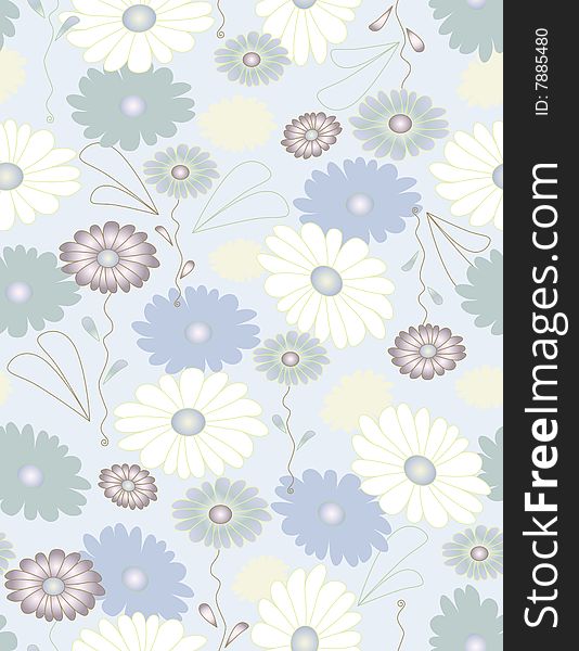 Seamless vector with affectionate flowers. Seamless vector with affectionate flowers