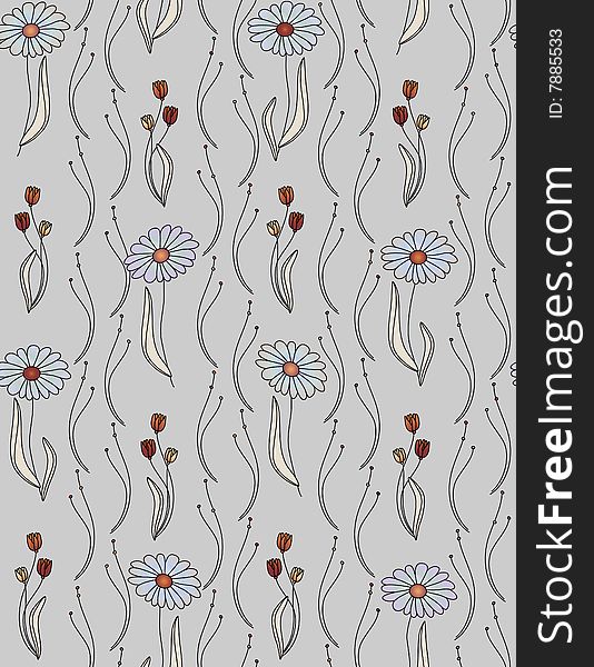 Vector Floral Seamless Pattern