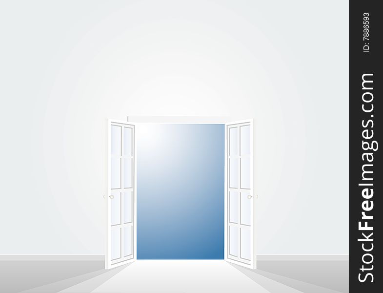 Vector illustration of the empty white room. Vector illustration of the empty white room